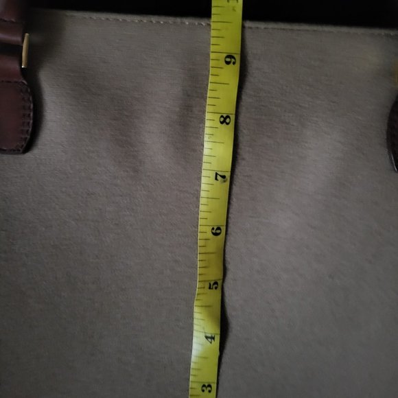 Fashion Tote Handbag Tan Brown Lined Stripe multi - Picture 11 of 12